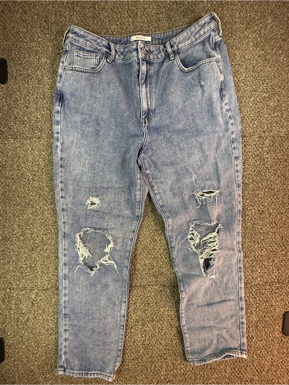 PacSun Light Blue Distressed Cropped Jeans